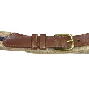 Coach linen and leather belt size 38 ( 95 cm)